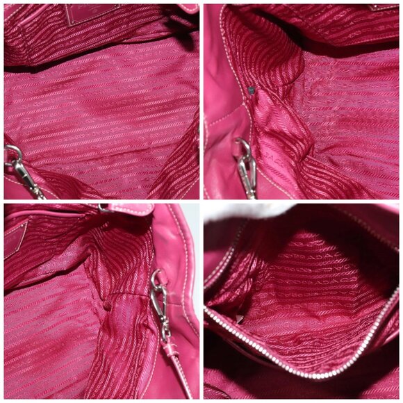 PRADA Tote Bag Nylon 2way Pink Silver Auth - Picture 15 of 16